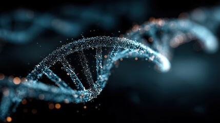 A spiraling double helix structure of genetic material.