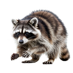 Fototapeta premium North American Raccoon Closeup Against Black Background Wildlife Animal Portrait