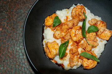 Shrimp Risotto with Basil Leaf (Risotto al Gamberi)