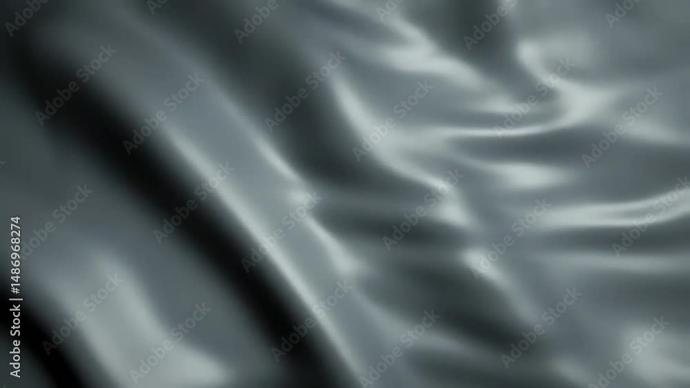 Aufkleber Abstract Video of Flowing Silky Fabric in Shades of Gray with Subtle Light
