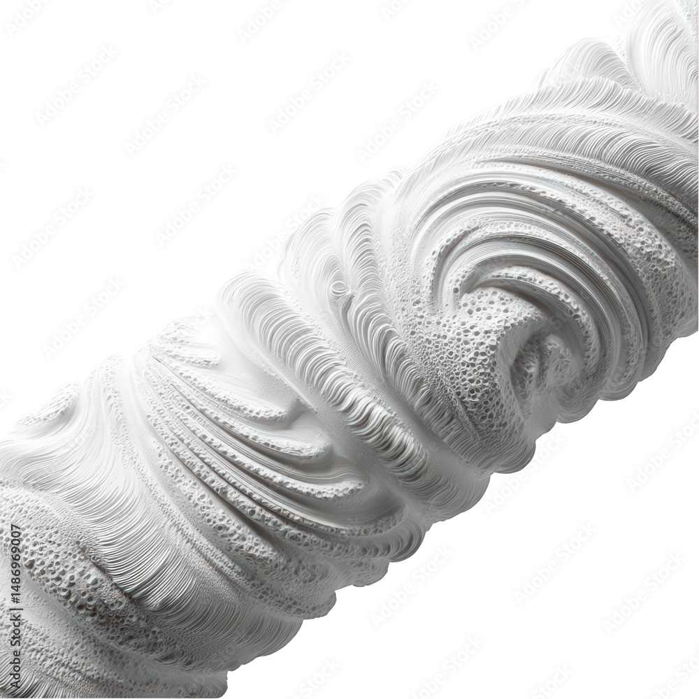 Poster abstract white textured surface with wave patterns and curved shapes on a white background