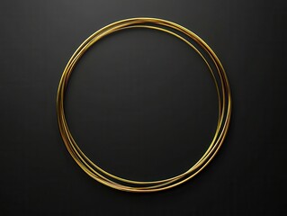 Elegant double golden circle frame on dark background