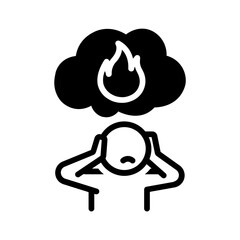 Vector solid black icon for Ptsd