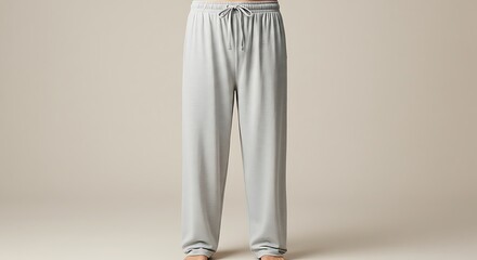 Light gray pajama pants front view