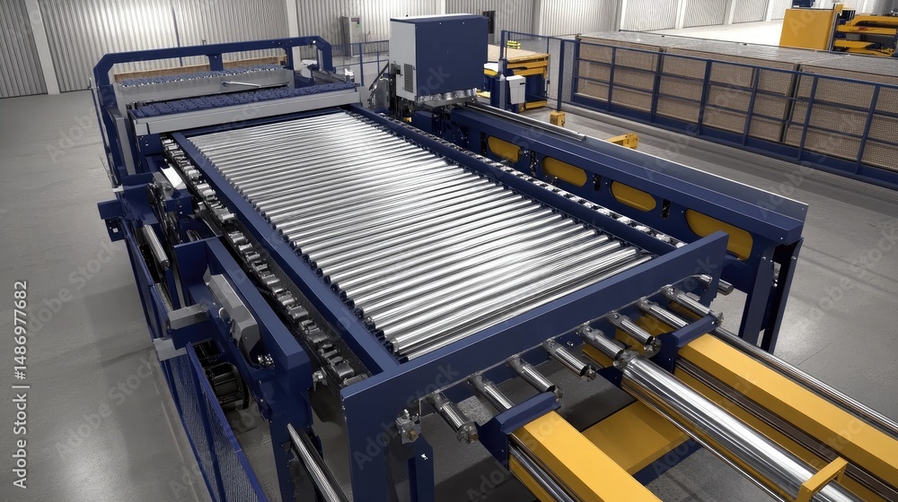 Poster sheet metal rollers and benders operating in tandem on an automated production line