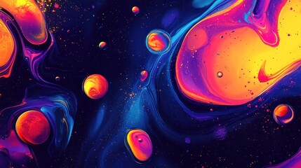 Abstract Colorful Liquid Fluid Art