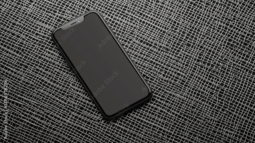 Aufkleber smartphone resting on reinforcement mesh, open to quality control checklist