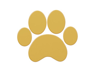 3d cat paw icon render illustration