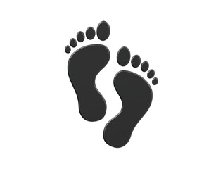 3d footprint icon render illustration