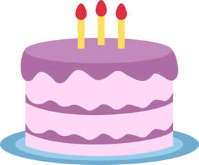 Taro flavored birthday cake with cream