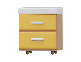 3d cabinet drawer icon render illustration