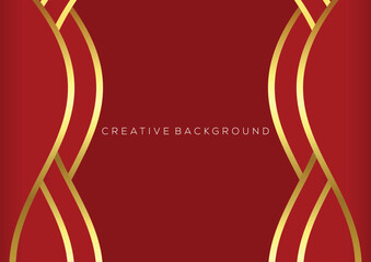 red with luxury line design modern background