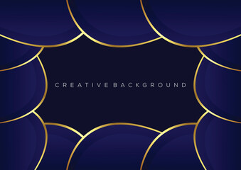 dark blue with luxury line decoration background design