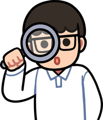 Man Holding Magnifying Glass