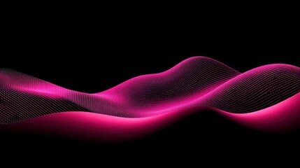 Abstract Pink Waveform on Black Background