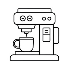 Modern Coffee Machine Brewing Fresh Coffee