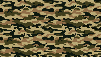 Classic green army camouflage seamless vector pattern – perfect for military, outdoor, or tactical design themes. © M S R Salafi