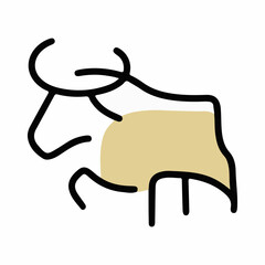 illustrations of various animals with a coloured half theme