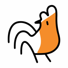 illustrations of various animals with a coloured half theme