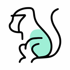 illustrations of various animals with a coloured half theme