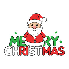 Festive Merry Christmas greeting template featuring cheerful Santa Claus, perfect for holiday wishes, cards, and seasonal messages full of joy and warmth.
