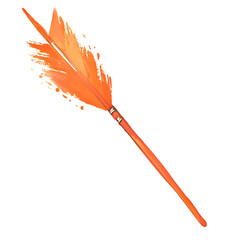 Artistic Arrow with Vivid Brush Strokes in Apricot Isolated on Transparent Background