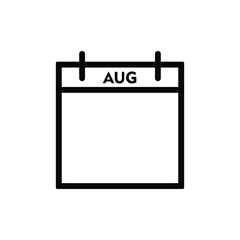 calender icon, august icon with white background