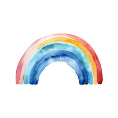 Fototapeta premium rainbow in the shape of a heart Water Color Illustration on isolated background