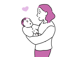 赤ちゃんを抱っこする女性