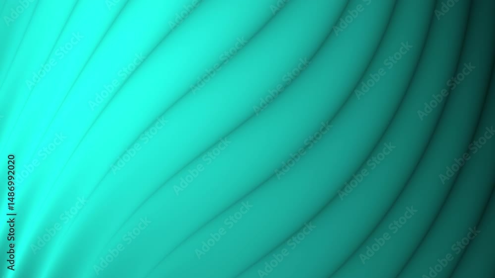 Poster curved teal lines create a smooth, abstract background with soft gradient shading, abstract texture 