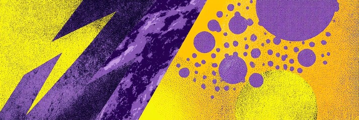 Bold Victory Day artwork: electric purple zigzags vs. soft butter yellow micro-dots. Striking contrast, no text—modern, symbolic, and vibrant