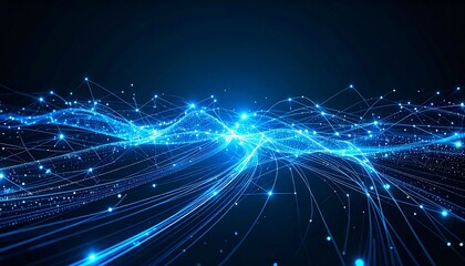 サイバー空間に広がるデジタルネットワーク背景