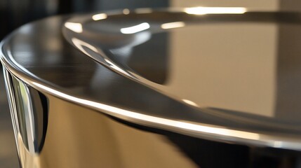 Reflective Polished Metal Surface Abstract Closeup