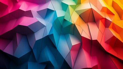 Abstract Rainbow Geometric Polygonal Texture