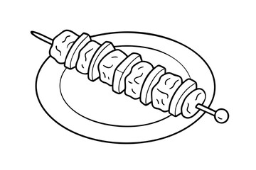 Souvlaki traditional Greek Skewered Meat Dish 