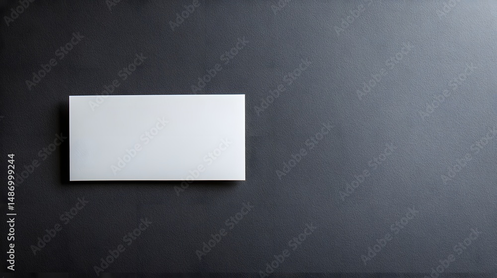 Poster blank rectangular object on dark surface.