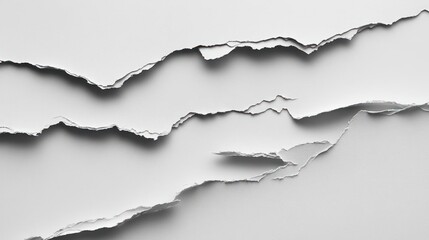 Close-up of torn paper edges, revealing a textured surface.