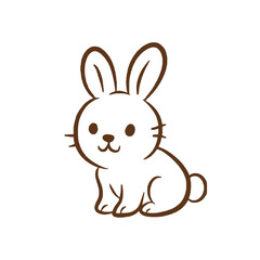 Cute Rabbit Line Art Icon for Pet Owners, Animal Lovers, and Bunny-Themed Designs