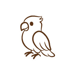 Parrot Line Icon for Exotic Birds, Pet Shops, and Animal-Themed Illustrations