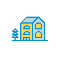 Apartment Building Icon for Residential Living, Urban Housing, and Real Estate Projects
