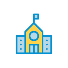 School Building Icon for Education, Learning, and Academic Institution Illustration