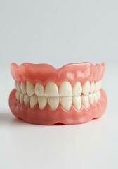 Obraz premium Complete Denture: A Realistic Pink and White Full Set