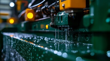 Industrial Machine Water Cooling System Closeup