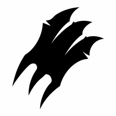 Black claw scratches icon on white background.