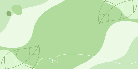 Green background with abstract shapes, waves and leaf patterns. Perfect for your design projects.