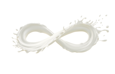 Twisted milk splash in infinity shape png backround