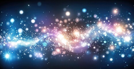 Fototapeta premium Cosmic light waves, shimmering particles