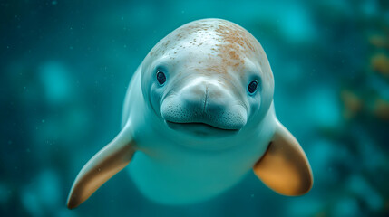 Adorable Manatee Underwater Photo