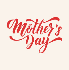 Happy mothers day red lettering design