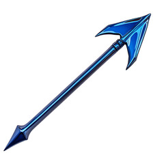 Bold Arrow with a Dynamic Sculpted Shape in Rich Sa Isolated on Transparent Background